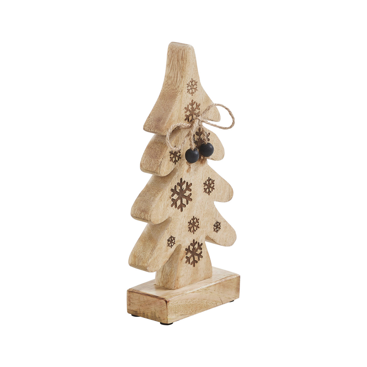 VHC Brands 2PC Natural Wooden Snowflake Tree ,Small and Large