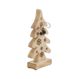VHC Brands 2PC Natural Wooden Snowflake Tree ,Small and Large
