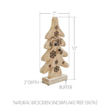 VHC Brands 2PC Natural Wooden Snowflake Tree ,Small and Large