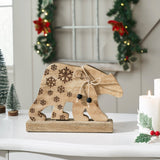 Natural Wooden Snowflake Bear