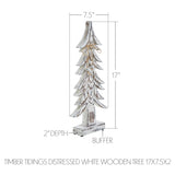 VHC Brands 2PC Timber Tidings Distressed White Wooden Tree ,Small and Large