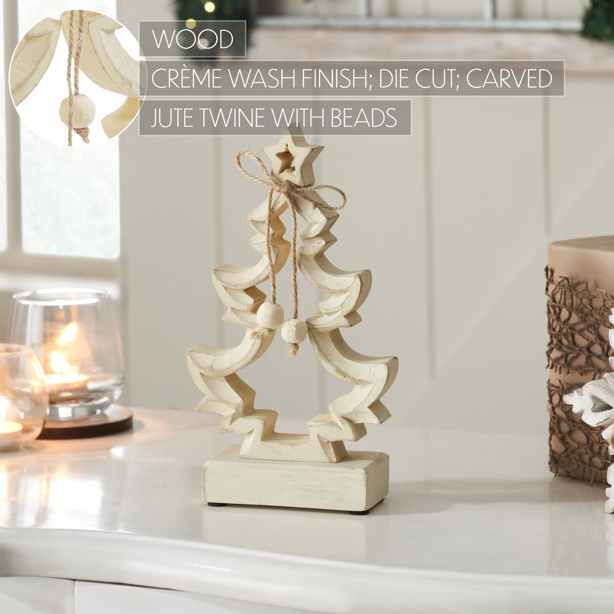 VHC Brands 2PC Everwhim Wooden Tree ,Small and Large