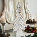 All is Calm Distressed White Wooden Tree 24x12x2