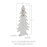 All is Calm Distressed White Wooden Tree 24x12x2
