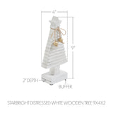 VHC Brands 3PC Starbright Distressed White Wooden Tree ,Small Meduim and Large