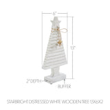 VHC Brands 3PC Starbright Distressed White Wooden Tree ,Small Meduim and Large