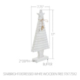 VHC Brands 3PC Starbright Distressed White Wooden Tree ,Small Meduim and Large