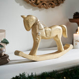 Wooden Rocking Horse Statuette 9.5x15x1.5