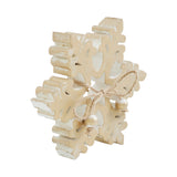 Yuletide Glow Brushed Gold Wooden Snowflake