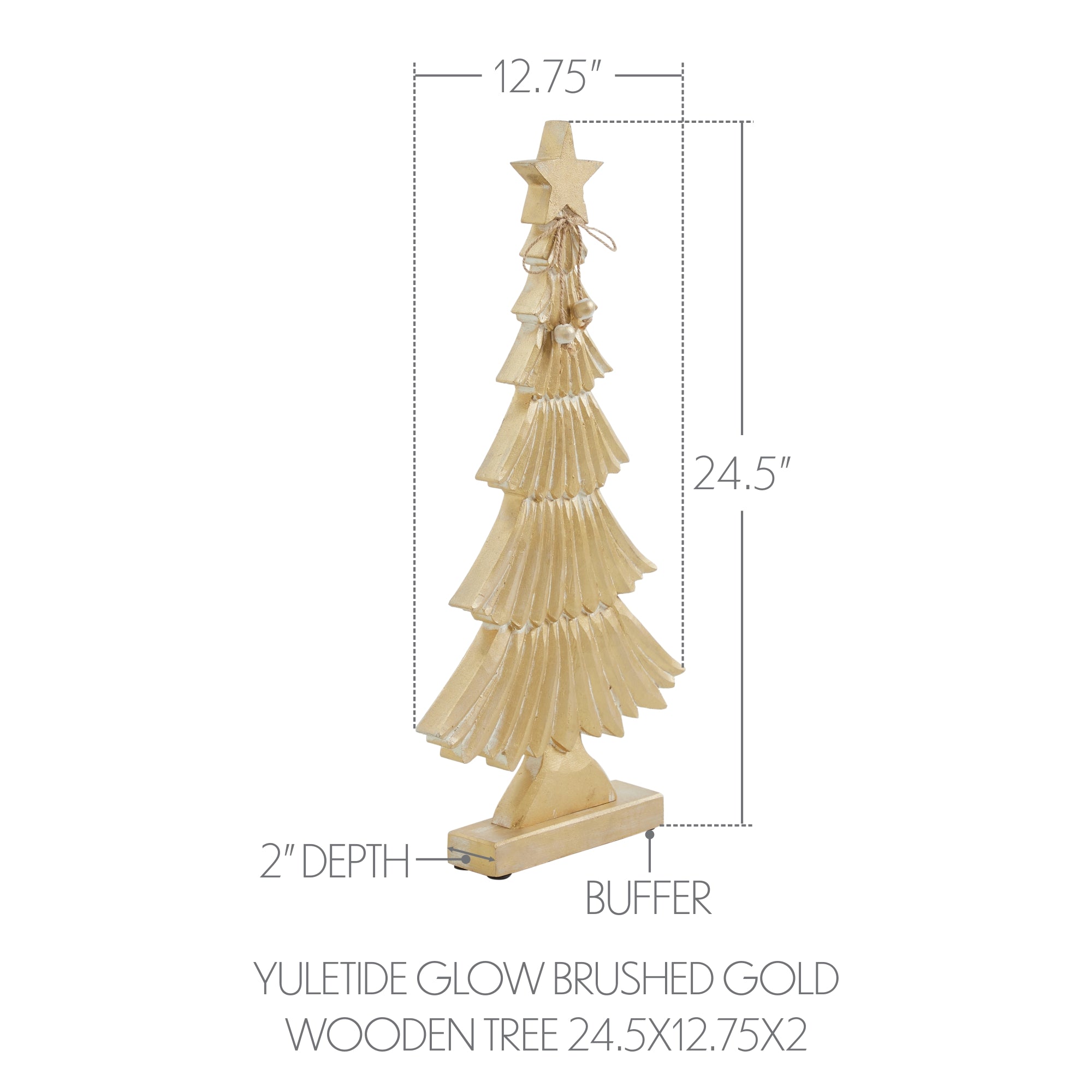 Yuletide Glow Brushed Gold Wooden Tree – VHC Brands Home Decor