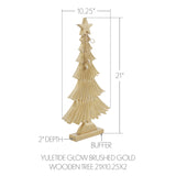 Yuletide Glow Brushed Gold Wooden Tree