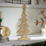 Yuletide Glow Brushed Gold Wooden Tree