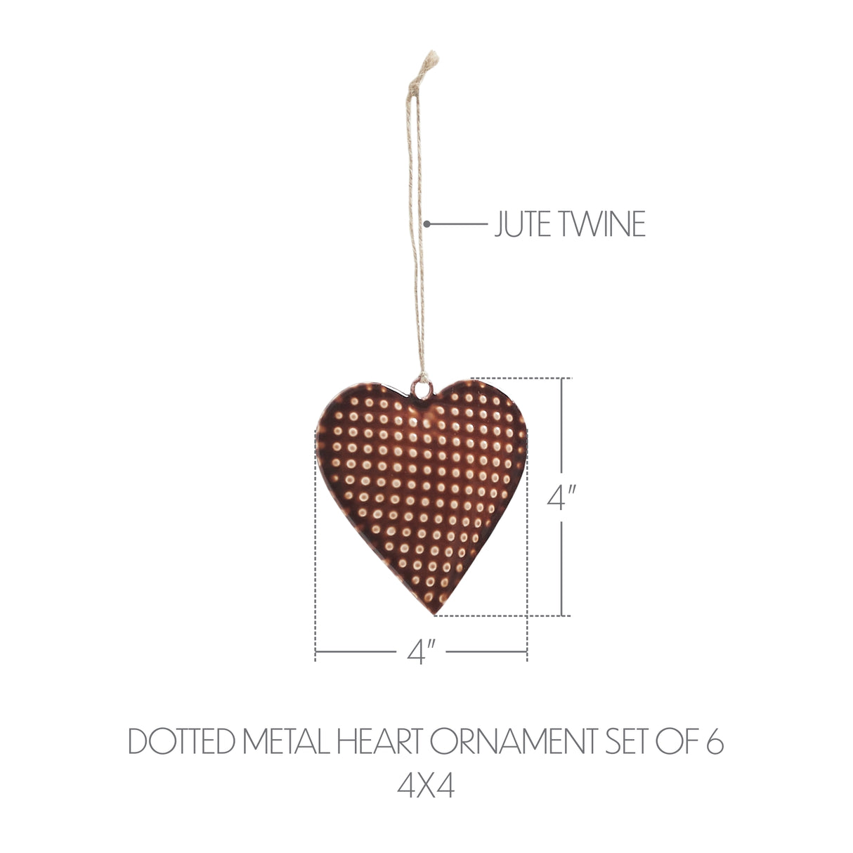 Metal Ornament Set of 6 - 4 inch