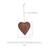 Metal Ornament Set of 6 - 4 inch