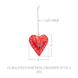 Metal Ornament Set of 6 - 4 inch