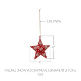 Metal Star Ornament Set of 6 - 6 inch