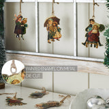 Children at Christmas Metal Ornaments Set of 6 - 4.25/4.5 inch