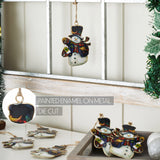 Nature's Snowman Metal Ornament Set of 6 - 4.5 inch