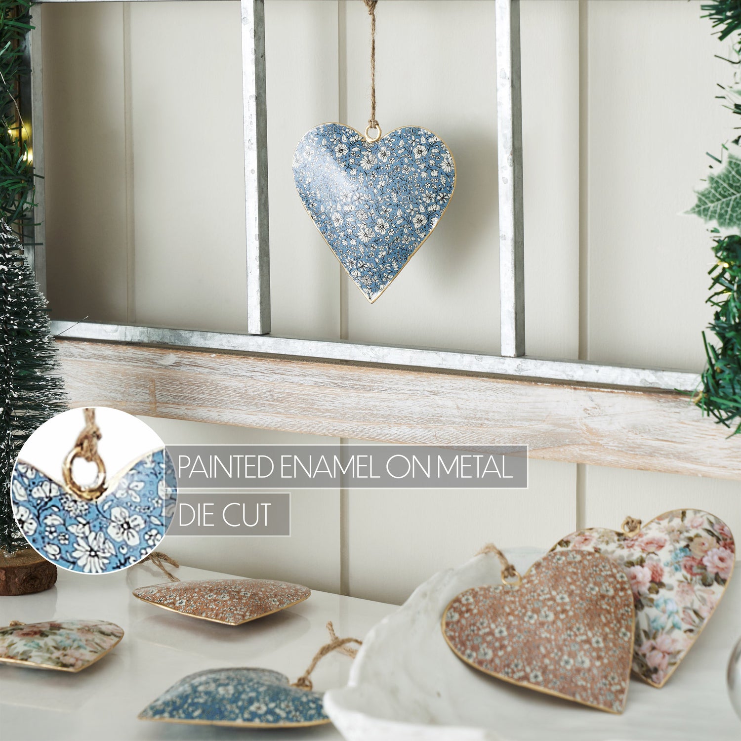 Metal Ornament Set of 6 - 4 inch