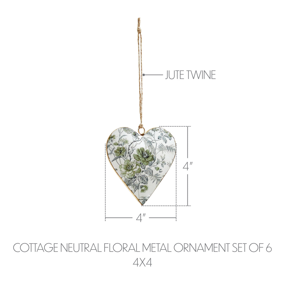 Metal Ornament Set of 6 - 4 inch