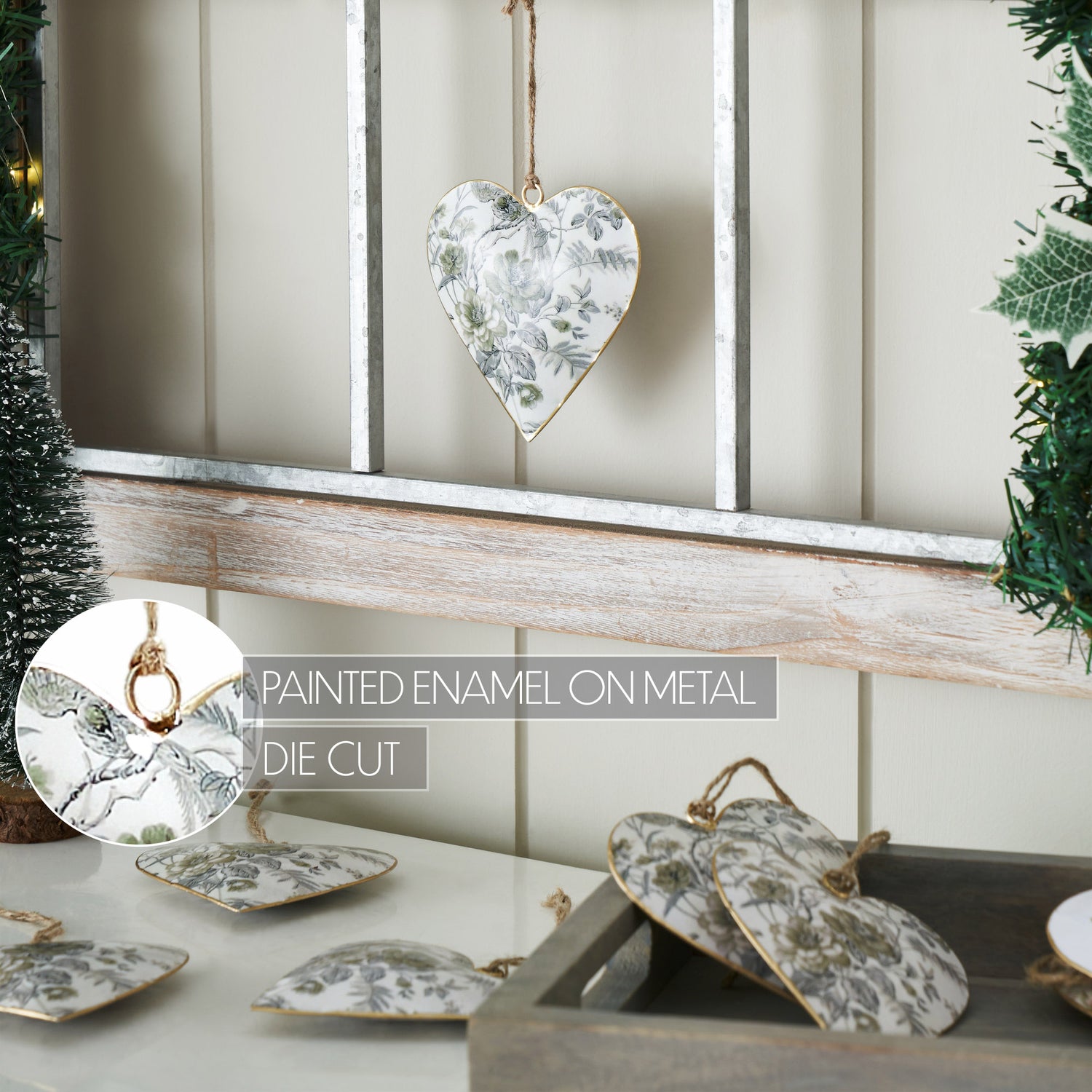 Metal Ornament Set of 6 - 4 inch