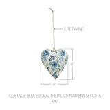 Metal Ornament Set of 6 - 4 inch