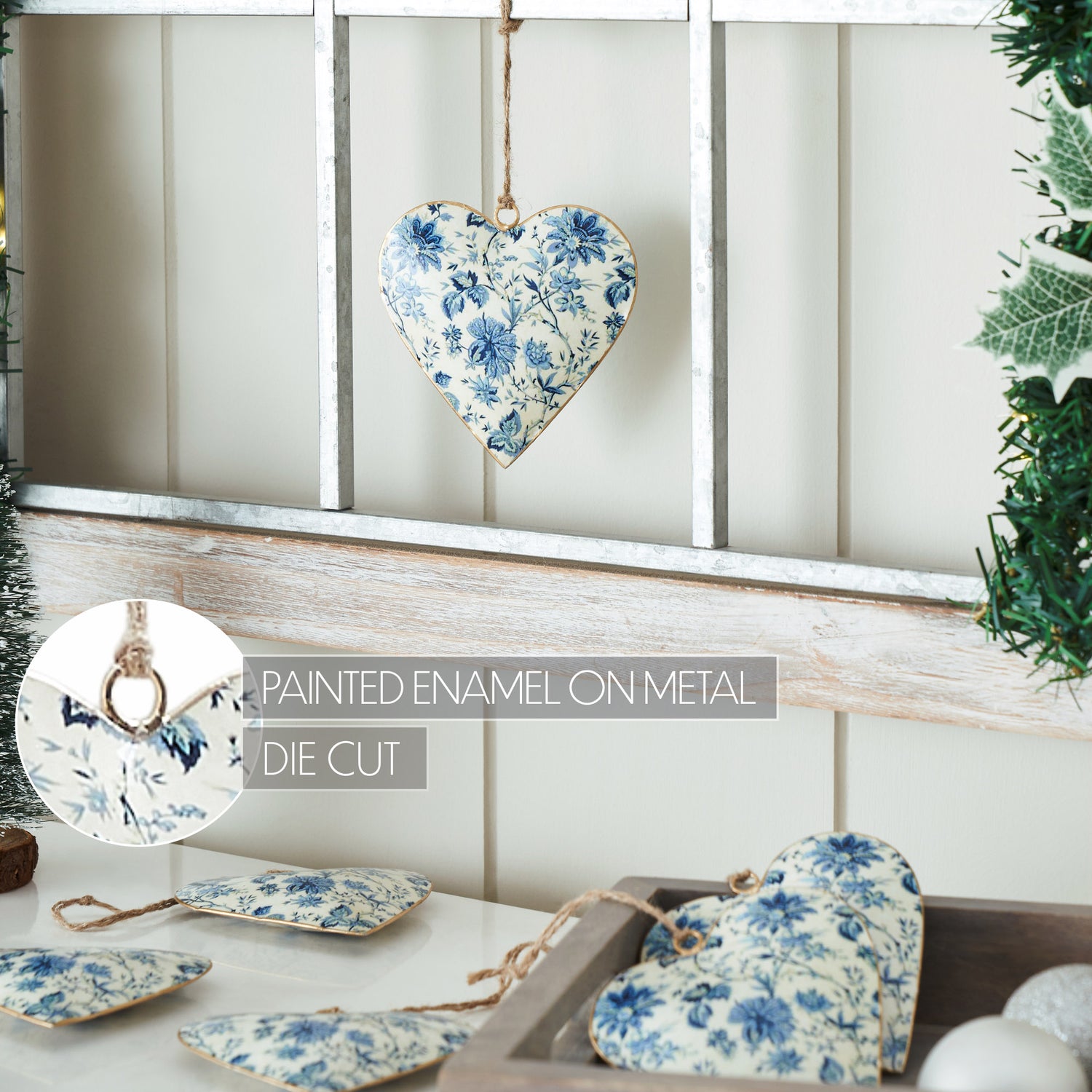 Metal Ornament Set of 6 - 4 inch