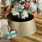 Stamped Snowflake Metal Tree Collar 8x20x20