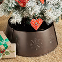 Stamped Snowflake Metal Tree Collar 8x20x20