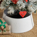 Stamped Snowflake Metal Tree Collar 8x20x20