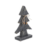 Three-Tiered Pine Distressed Dark Grey Wooden Tree