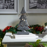Four-Tiered Pine Distressed Dark Grey Wooden Tree