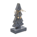 Four-Tiered Pine Distressed Dark Grey Wooden Tree