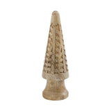 VHC Brands 3PC Natural Wooden Carved Cone Tree ,Small Meduim and Large