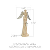 VHC Brands 2PC Heavenly Wings Natural Wooden Angel ,Small and Large