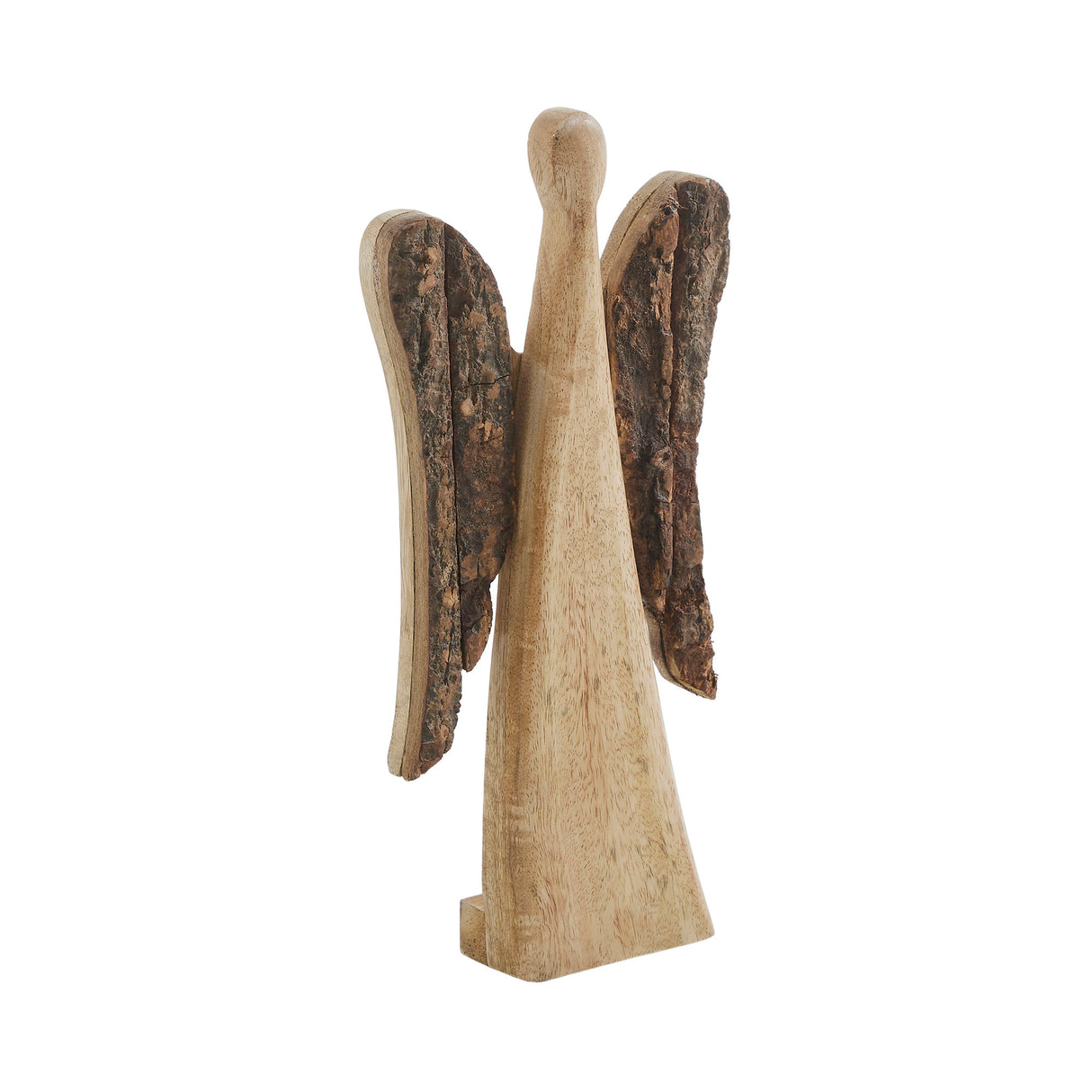 VHC Brands 2PC Natural and Dark Wooden Angel ,Small and Large