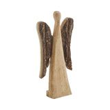 VHC Brands 2PC Natural and Dark Wooden Angel ,Small and Large