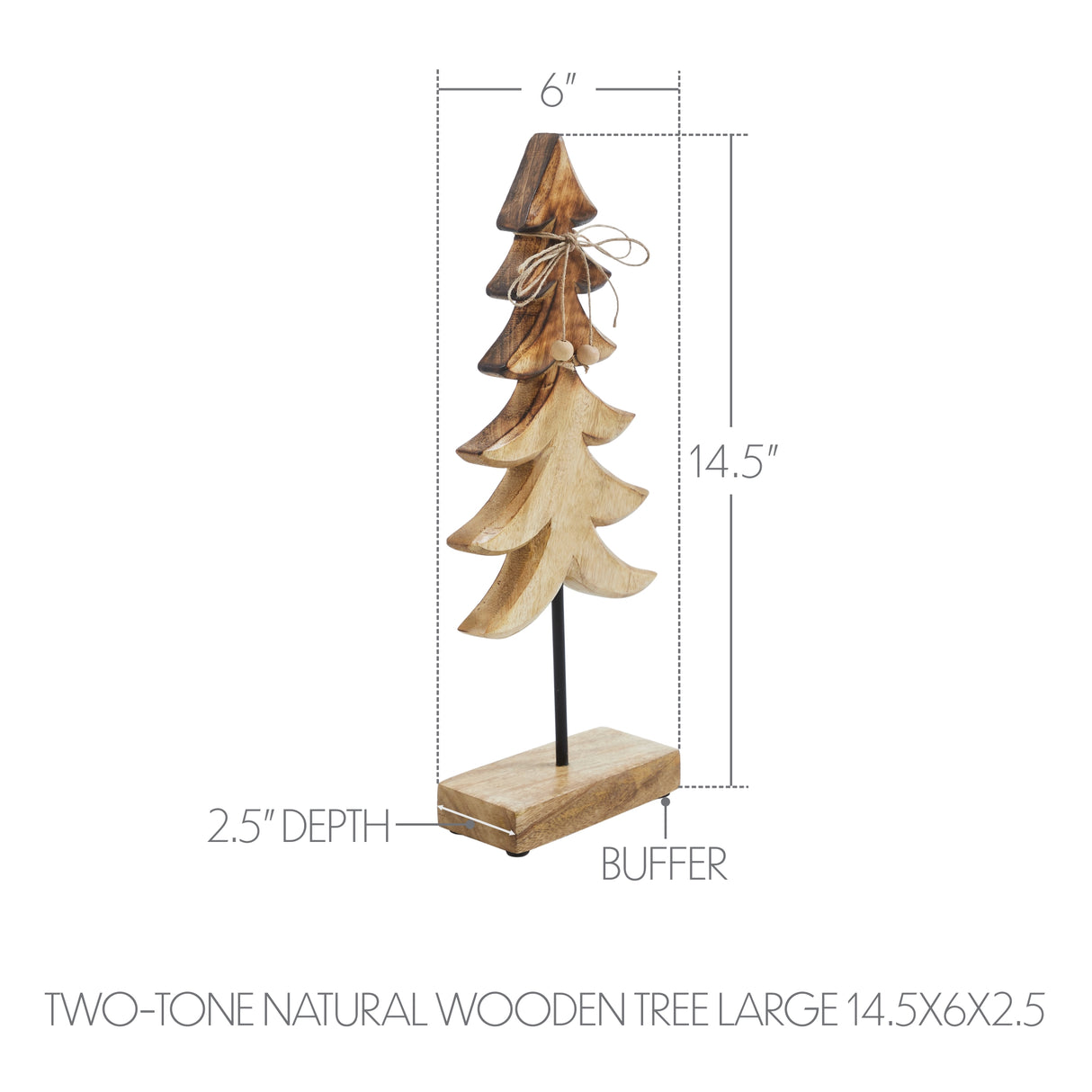 VHC Brands 2PC Two-Tone Natural Wooden Tree ,Small and Large