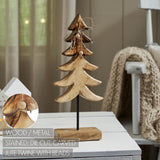 VHC Brands 2PC Two-Tone Natural Wooden Tree ,Small and Large
