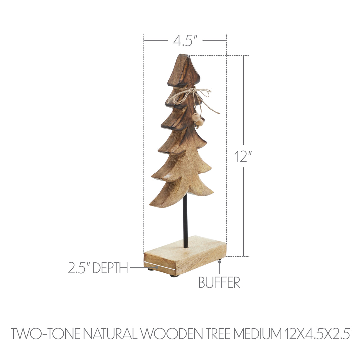 VHC Brands 2PC Two-Tone Natural Wooden Tree ,Small and Large