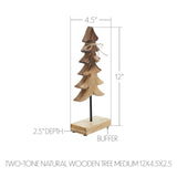 VHC Brands 2PC Two-Tone Natural Wooden Tree ,Small and Large