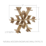 VHC Brands 2PC Natural Wooden Snowflake ,Small and Large