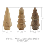 Conical Wooden Tree Set of 3