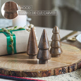 Conical Wooden Tree Set of 3