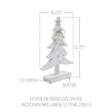 Festive Fir Distressed White Wooden Tree