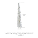 Distress White Wooden Cone Tree