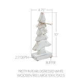 VHC Brands 2PC Pretty in Pearl Distressed White Wooden Tree ,Small and Large