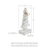 VHC Brands 2PC Pretty in Pearl Distressed White Wooden Tree ,Small and Large