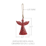 Metal Angel Ornament Set of 6 - 6.5 inch