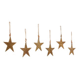 Metal Star Ornament Set of 6 - 6 inch